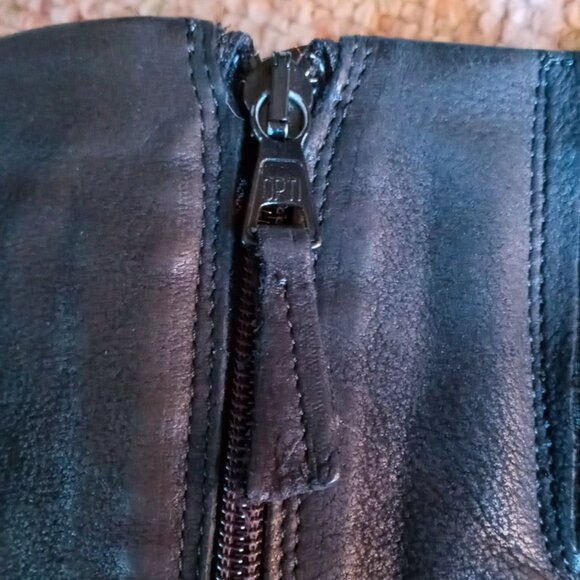 Miz Mooz Charmaine Black & Brown Leather Tall Buckles Boots Sz 7 (Eur 37) - Picture 15 of 16